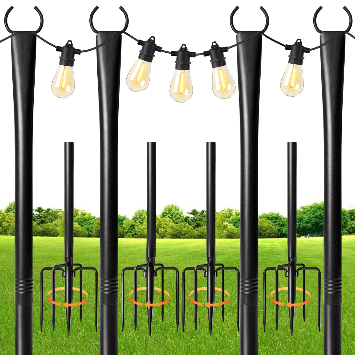 10 Feet, Patio String Lights Pole, Metal Hanging Pole for Outdoor Hanging, Suitable for Outdoor Decor Garden, Backyard, Patio, L
10 Feet, Patio String Lights Pole, Metal Hanging Pole for Outdoor Hanging, Suitable for Outdoor Decor Garden, Backyard, Patio, L