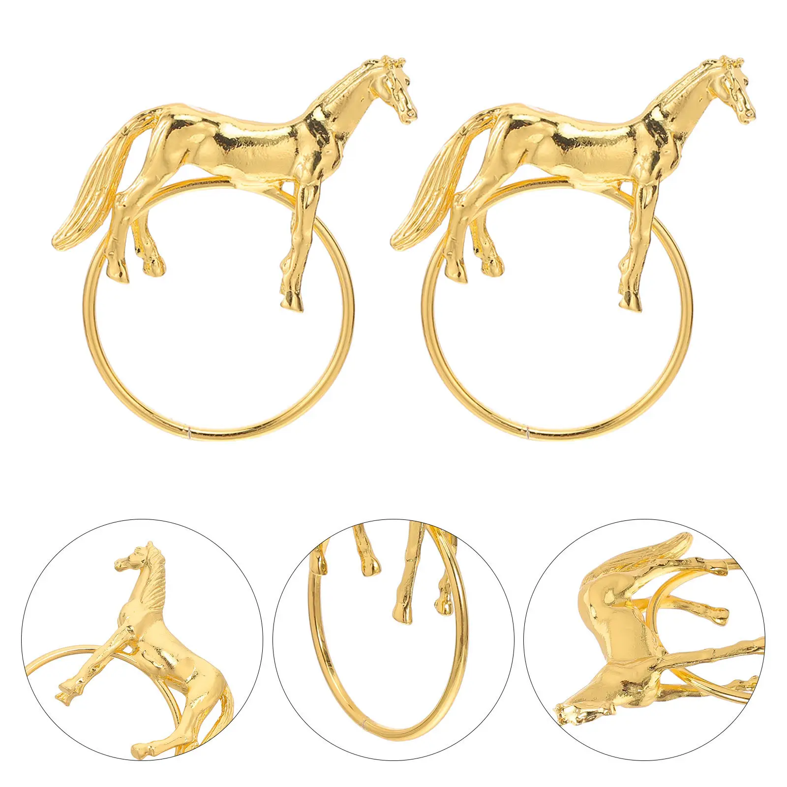 Набор из 6 металлических кольц для салфеток в форме лошади, подставки-скульптуры из сплава для декора обеденного стола, для рождественских вечеринок, банкетов, свадеб
Набор из 6 металлических кольц для салфеток в форме лошади, подставки-скульптуры из сплава для декора обеденного стола, для рождественских вечеринок, банкетов, свадеб