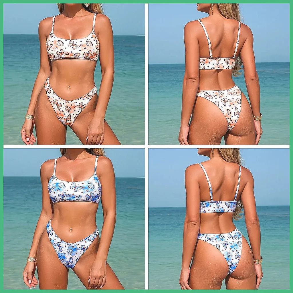 Butterfly Print Brazilian Bikini Set for Women, Sexy Swimwear Two Piece Bathing Suit
Butterfly Print Brazilian Bikini Set for Women, Sexy Swimwear Two Piece Bathing Suit