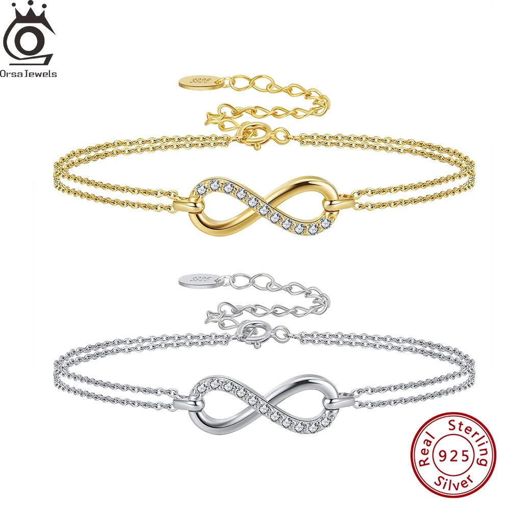 ORSA JEWELS 925 Sterling Silver Infinite Moissanite Charm Bracelet Infinity Love Bracelet Hand Chain Fashion Jewelry Gift MOB06
ORSA JEWELS 925 Sterling Silver Infinite Moissanite Charm Bracelet Infinity Love Bracelet Hand Chain Fashion Jewelry Gift MOB06