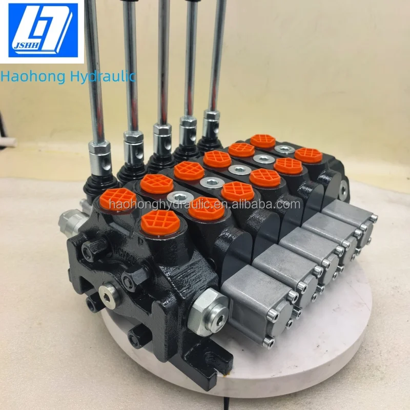60 Liter/min 5 Spools Manual Hydraulic Sectional Direction Control Valve Hydraulic Distributor
60 Liter/min 5 Spools Manual Hydraulic Sectional Direction Control Valve Hydraulic Distributor