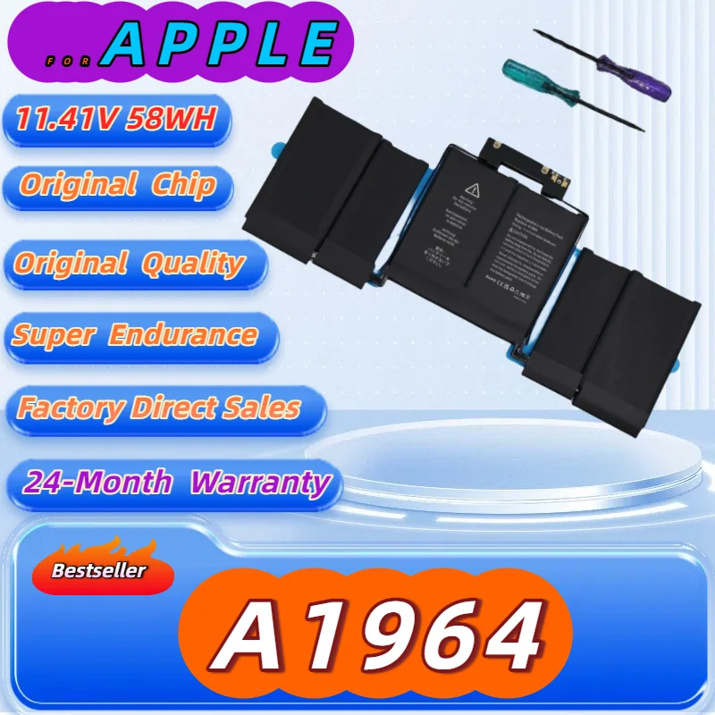 A1964 11.4V 58Wh Laptop Battery for MacBook Pro 13 Inch A1989 (Mid 2018 2019) and A2251 (2020) EMC 3214 3358 3348
A1964 11.4V 58Wh Laptop Battery for MacBook Pro 13 Inch A1989 (Mid 2018 2019) and A2251 (2020) EMC 3214 3358 3348