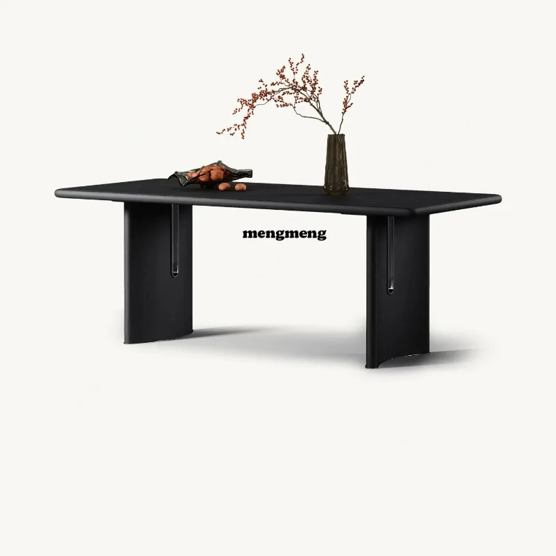 Modern simple living room household rectangular Italian minimalist retro high-end solid wood veneer dining table
Modern simple living room household rectangular Italian minimalist retro high-end solid wood veneer dining table