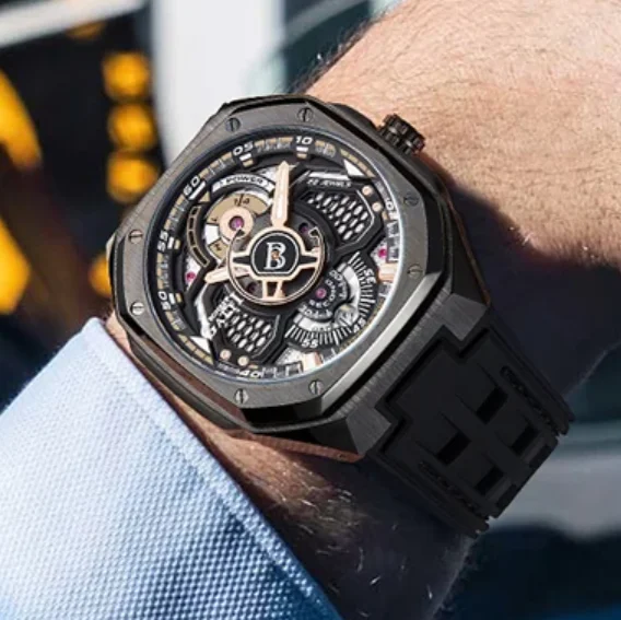 BONEST GATTI Men Automatic Watch Square Mechanical Wristwatch 50M Waterproof Sapphire Luminous Skeleton Fluororubber Strap
BONEST GATTI Men Automatic Watch Square Mechanical Wristwatch 50M Waterproof Sapphire Luminous Skeleton Fluororubber Strap