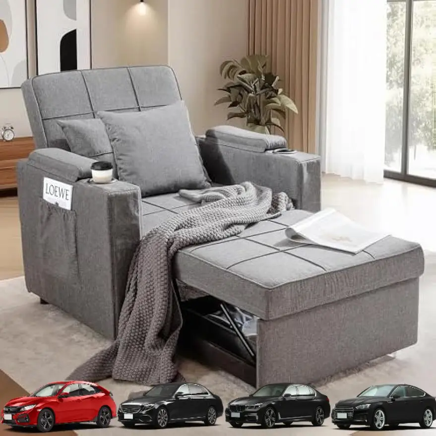 LUCKLIFE 3-in-1 Sleeper Chair Bed,Pull-Out Convertible Sofa Bed Armchair with Cup Holders,Side Pocket and Under-Bed Storage for
LUCKLIFE 3-in-1 Sleeper Chair Bed,Pull-Out Convertible Sofa Bed Armchair with Cup Holders,Side Pocket and Under-Bed Storage for