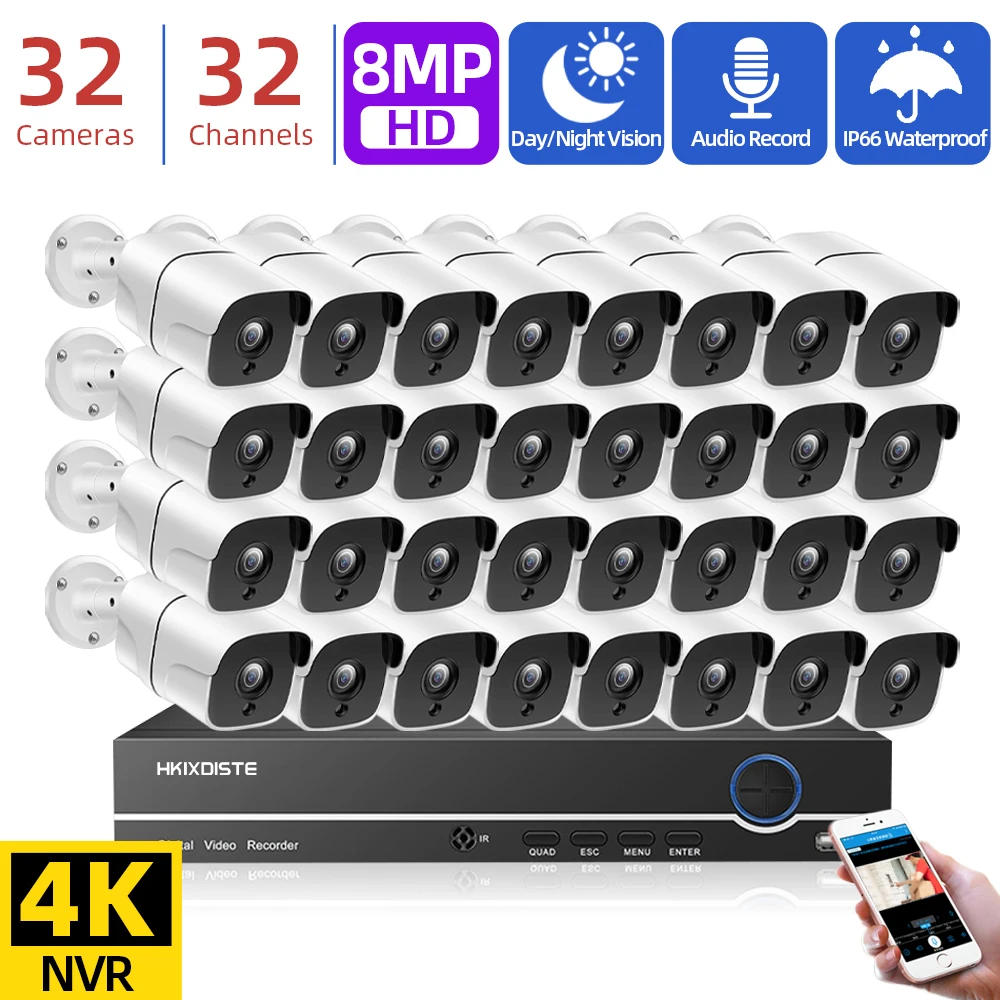 32CH 4K 8MP Surveillance POE Camera System NVR with IP Dome Camera Outdoor Human Detection 16Channel NVR CCTV Kit Remote Access
32CH 4K 8MP Surveillance POE Camera System NVR with IP Dome Camera Outdoor Human Detection 16Channel NVR CCTV Kit Remote Access