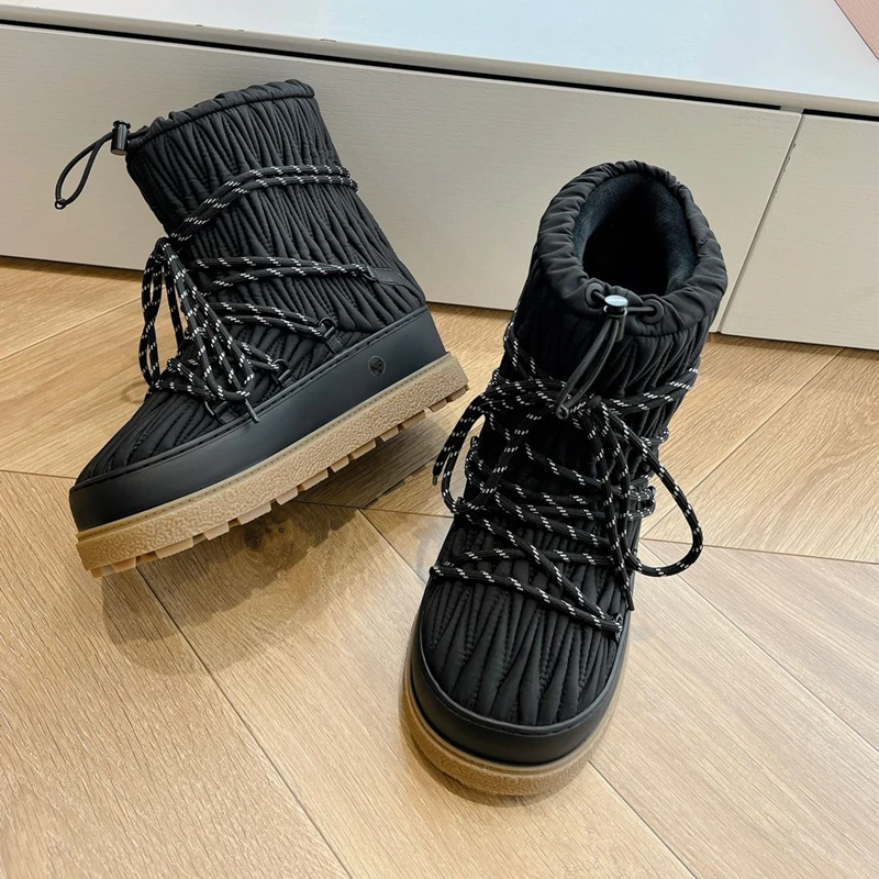 Зимние женские теплые меховые ботинки, короткие ботинки на толстой подошве, зимние ботинки 
Зимние женские теплые меховые ботинки, короткие ботинки на толстой подошве, зимние ботинки