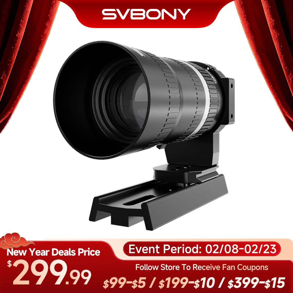 Svbony SV535 Astronomical Telescope 105mm f/2.8 APO Refractor Astro Camera Prime Lens for M42/E-Mount for Deep Space Photography
Svbony SV535 Astronomical Telescope 105mm f/2.8 APO Refractor Astro Camera Prime Lens for M42/E-Mount for Deep Space Photography