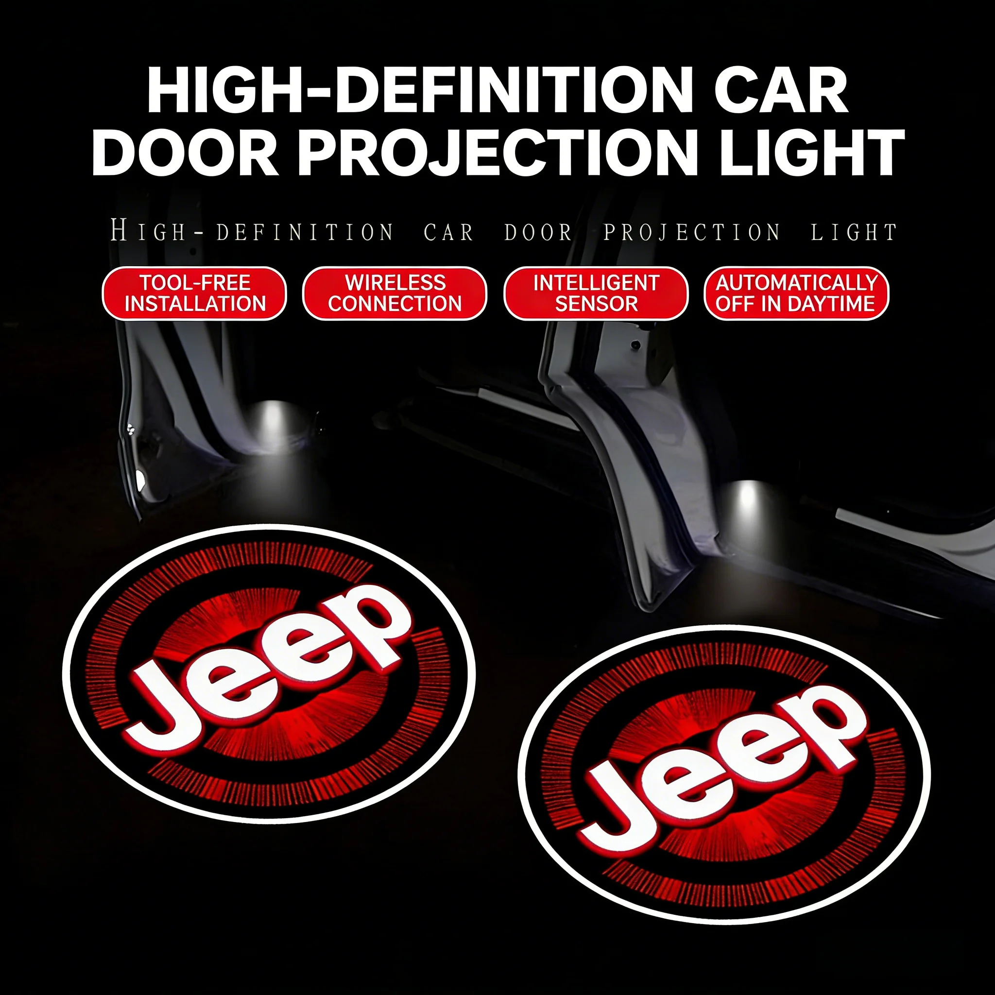 Intelligent Sensor HD Car Door Welcome Light Projector Lamp for Jeep Renegade Wrangler JK JL Grand Cherokee Compass Auto Parts
Intelligent Sensor HD Car Door Welcome Light Projector Lamp for Jeep Renegade Wrangler JK JL Grand Cherokee Compass Auto Parts