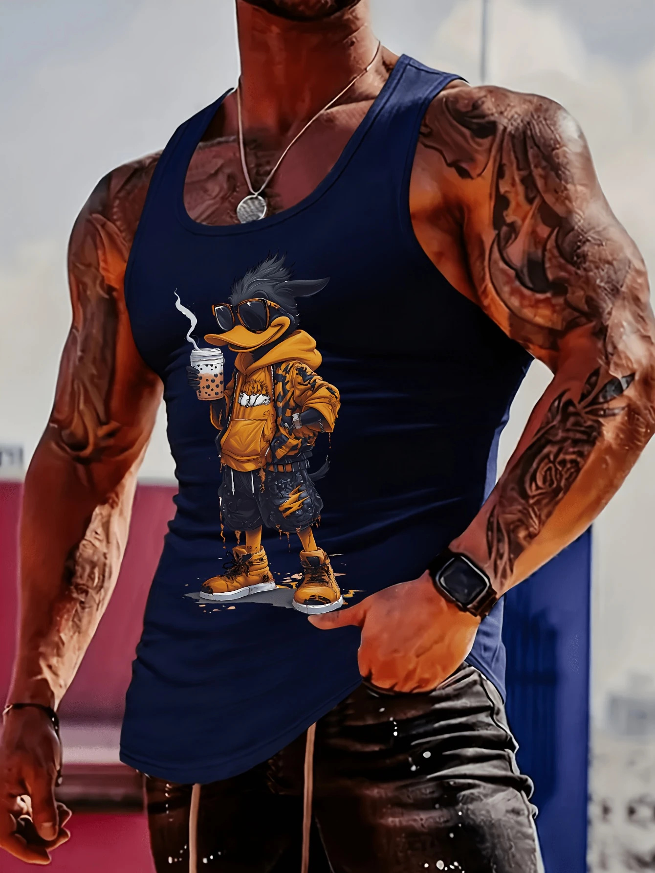 Men's Cartoon Duck Graphic Tank Top Casual Sleeveless Tee Trendy Streetwear Vest For Summer Daily Wear Cool Animal Pattern Shirt
Men's Cartoon Duck Graphic Tank Top Casual Sleeveless Tee Trendy Streetwear Vest For Summer Daily Wear Cool Animal Pattern Shirt
