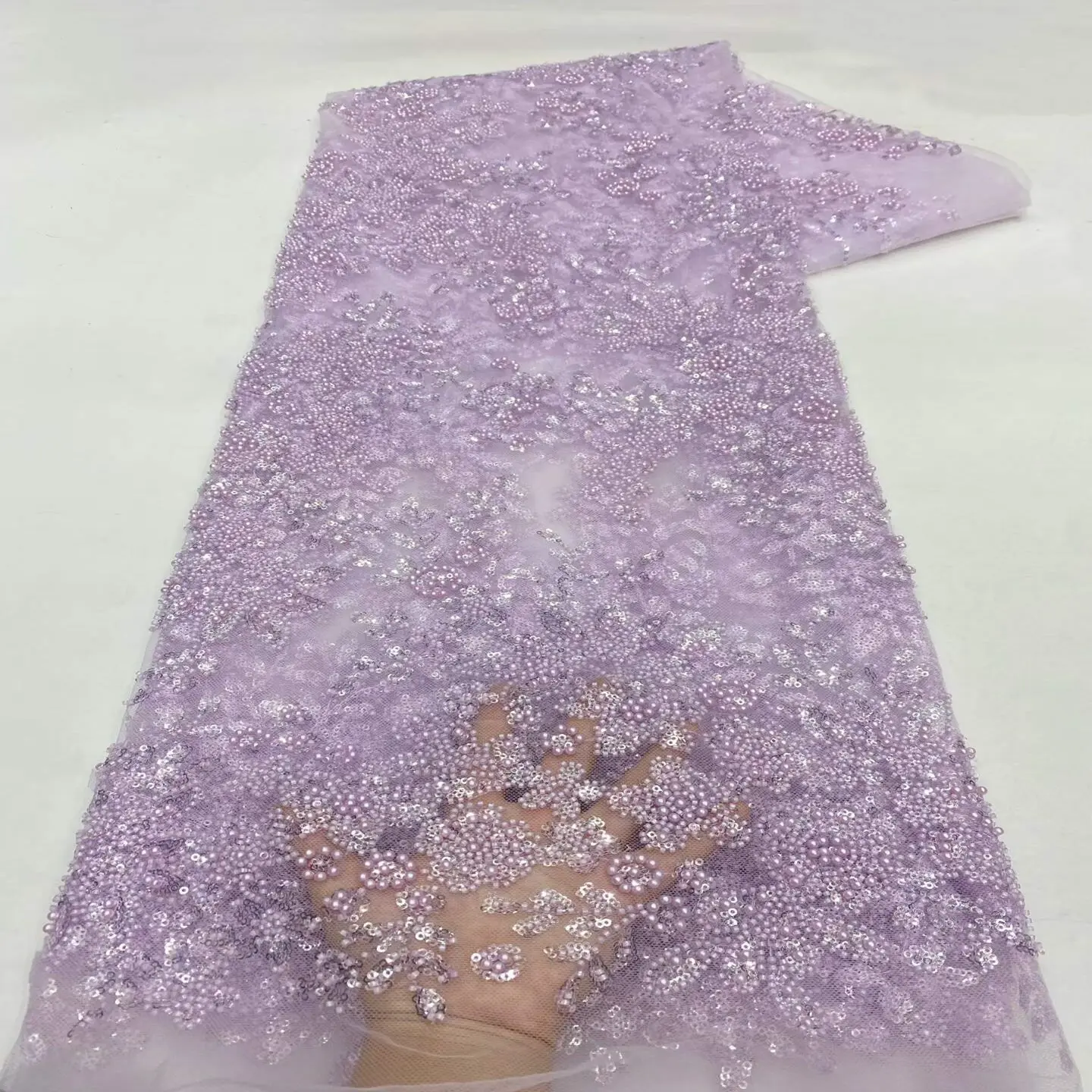 CX 5yards Purple Heavy Industry Bead Tube Sequins Embroidered Lace Fabric Wedding Dress High-end, Fabric
CX 5yards Purple Heavy Industry Bead Tube Sequins Embroidered Lace Fabric Wedding Dress High-end, Fabric