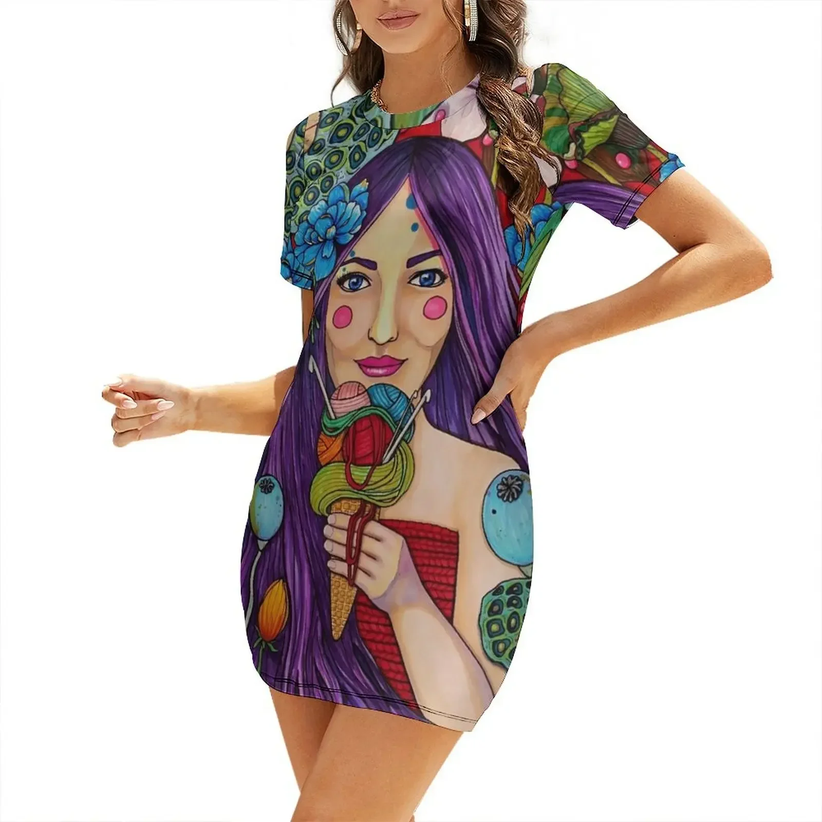 Yarn in every flavor Short-Sleeved Dress Summer women's clothing luxury women's party dress evening prom
Yarn in every flavor Short-Sleeved Dress Summer women's clothing luxury women's party dress evening prom