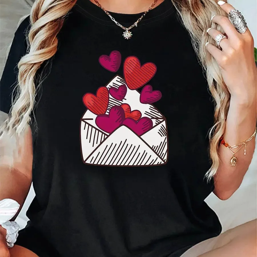 【New style】Women's Valentine's Day Love Letter T-Shirt - Cute Heart and Cupcake Graphic Print with Red Hearts and Cupcake Desig
【New style】Women's Valentine's Day Love Letter T-Shirt - Cute Heart and Cupcake Graphic Print with Red Hearts and Cupcake Desig