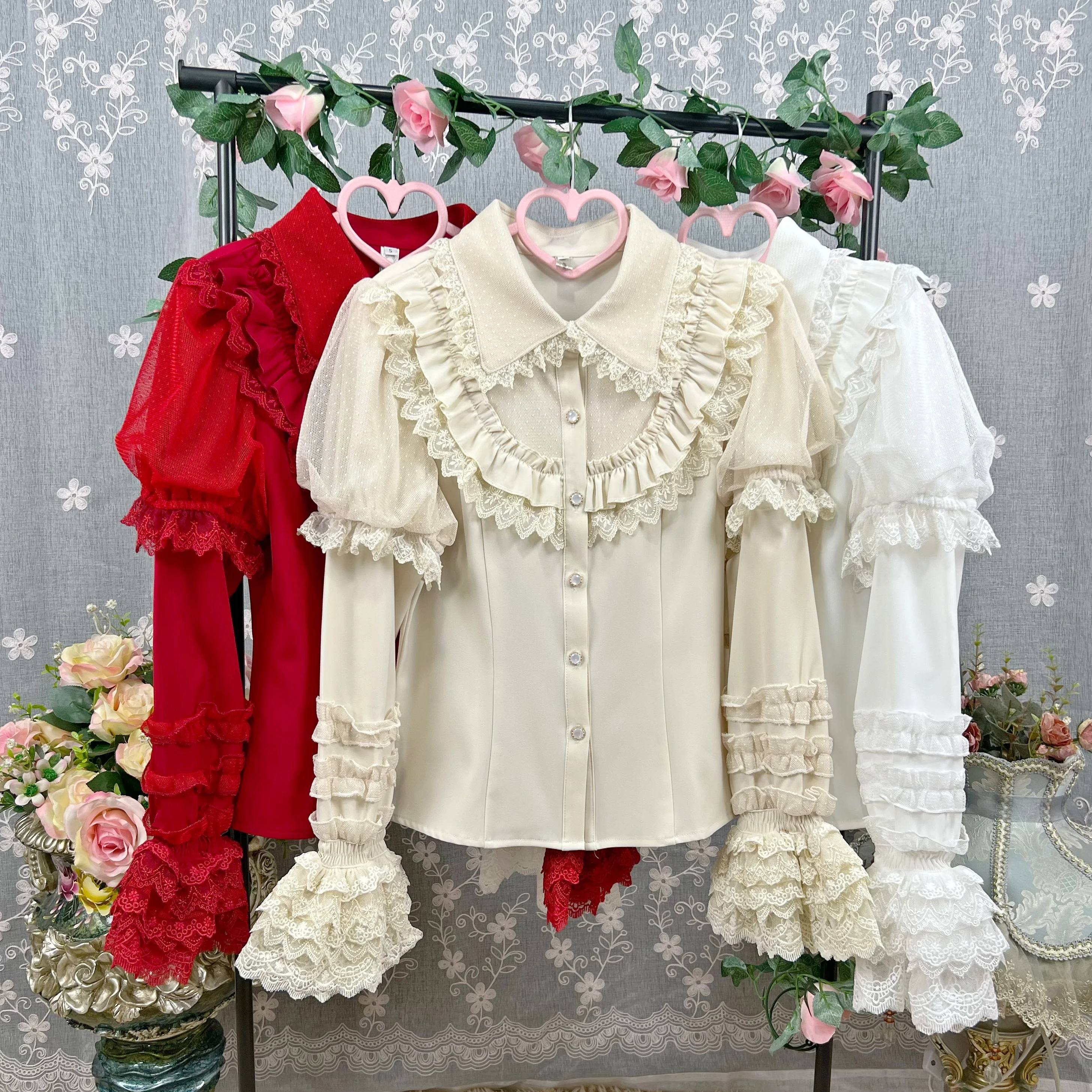 Японская женская рубашка Kawaii Lolita с кукольным воротником, рубашка с длинными рукавами, кружевной топ с короткими рукавами для девочек, блузка со съемным рукавом
Японская женская рубашка Kawaii Lolita с кукольным воротником, рубашка с длинными рукавами, кружевной топ с короткими рукавами для девочек, блузка со съемным рукавом