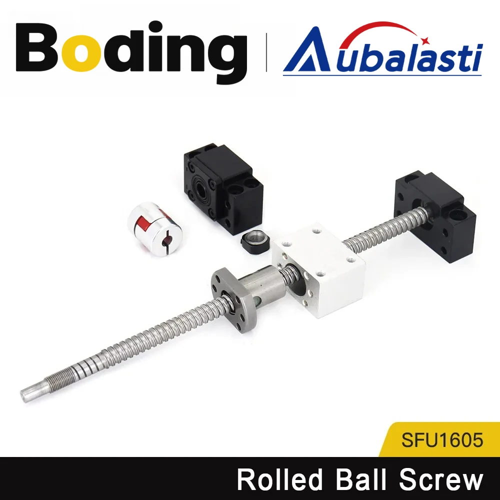 Aubalasti Rolled Ball Screw SFU1605 150-1250mm With Single Ballnut BK/BF12 RM1605 Ballscrew Rod End Machined For CNC 3D Printer
Aubalasti Rolled Ball Screw SFU1605 150-1250mm With Single Ballnut BK/BF12 RM1605 Ballscrew Rod End Machined For CNC 3D Printer