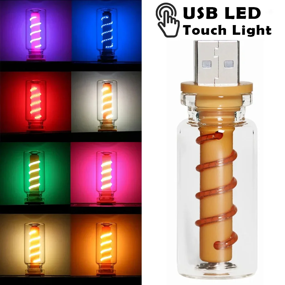 Touch Control Spiral Lights Glass Bottle LED Mood Lighting USB Powered Ambient Light for Automobiles Bedroom Computer Desk
Touch Control Spiral Lights Glass Bottle LED Mood Lighting USB Powered Ambient Light for Automobiles Bedroom Computer Desk