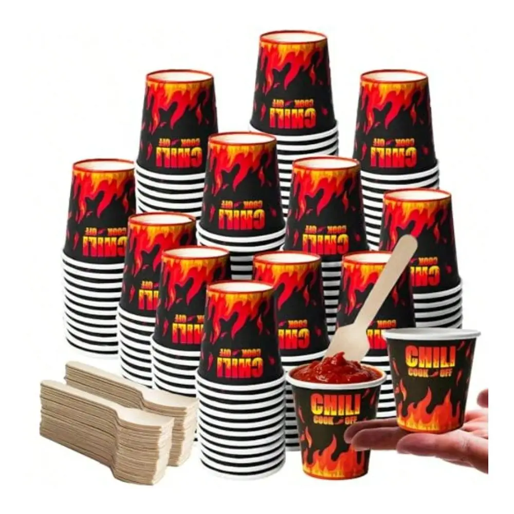 Chili Cook Off Decorations Set 150pcs 2.5oz Chili Cook Off Cups And 150pcs Wooden Spoons Ideal For Cooking Competitions Mexican
Chili Cook Off Decorations Set 150pcs 2.5oz Chili Cook Off Cups And 150pcs Wooden Spoons Ideal For Cooking Competitions Mexican
