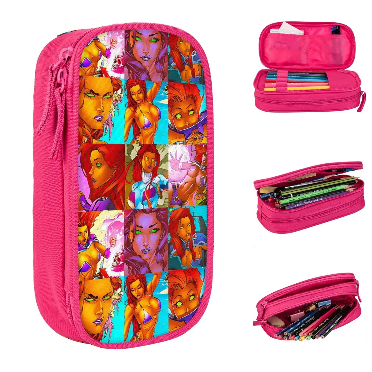 Пенал Starfire Superhero, пеналы принцессы Koriand'r, коробка для ручек для студенческих сумок, школьные принадлежности, аксессуары на молнии
Пенал Starfire Superhero, пеналы принцессы Koriand'r, коробка для ручек для студенческих сумок, школьные принадлежности, аксессуары на молнии