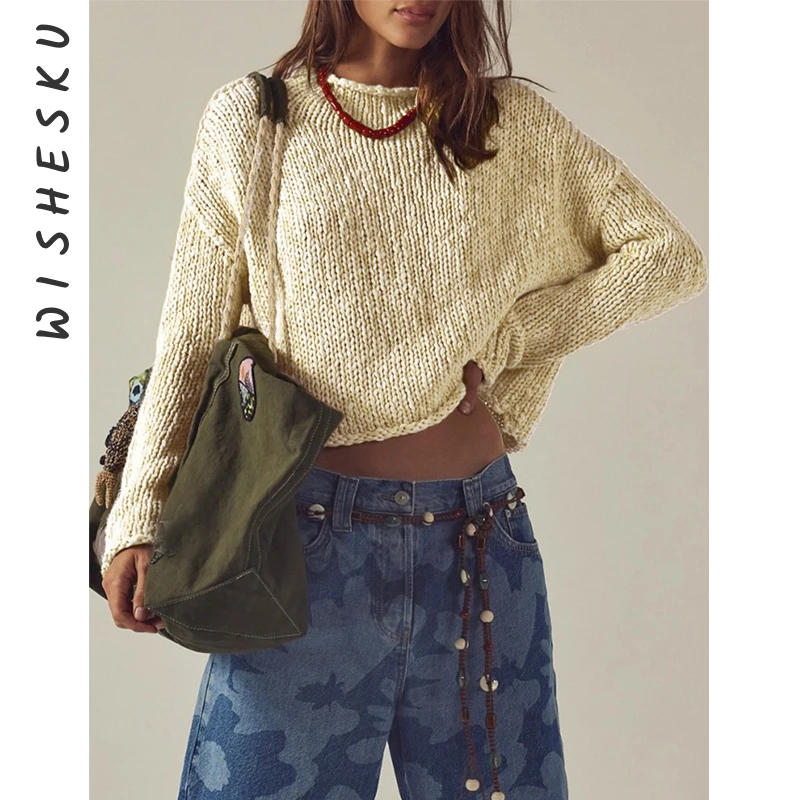 Women O Neck Long Sleeve Casual Cropped Sweaters Elegant Fairy Grunge Knitted Pullovers Top 2025 Fall Harajuku Y2K Clothes
Women O Neck Long Sleeve Casual Cropped Sweaters Elegant Fairy Grunge Knitted Pullovers Top 2025 Fall Harajuku Y2K Clothes
