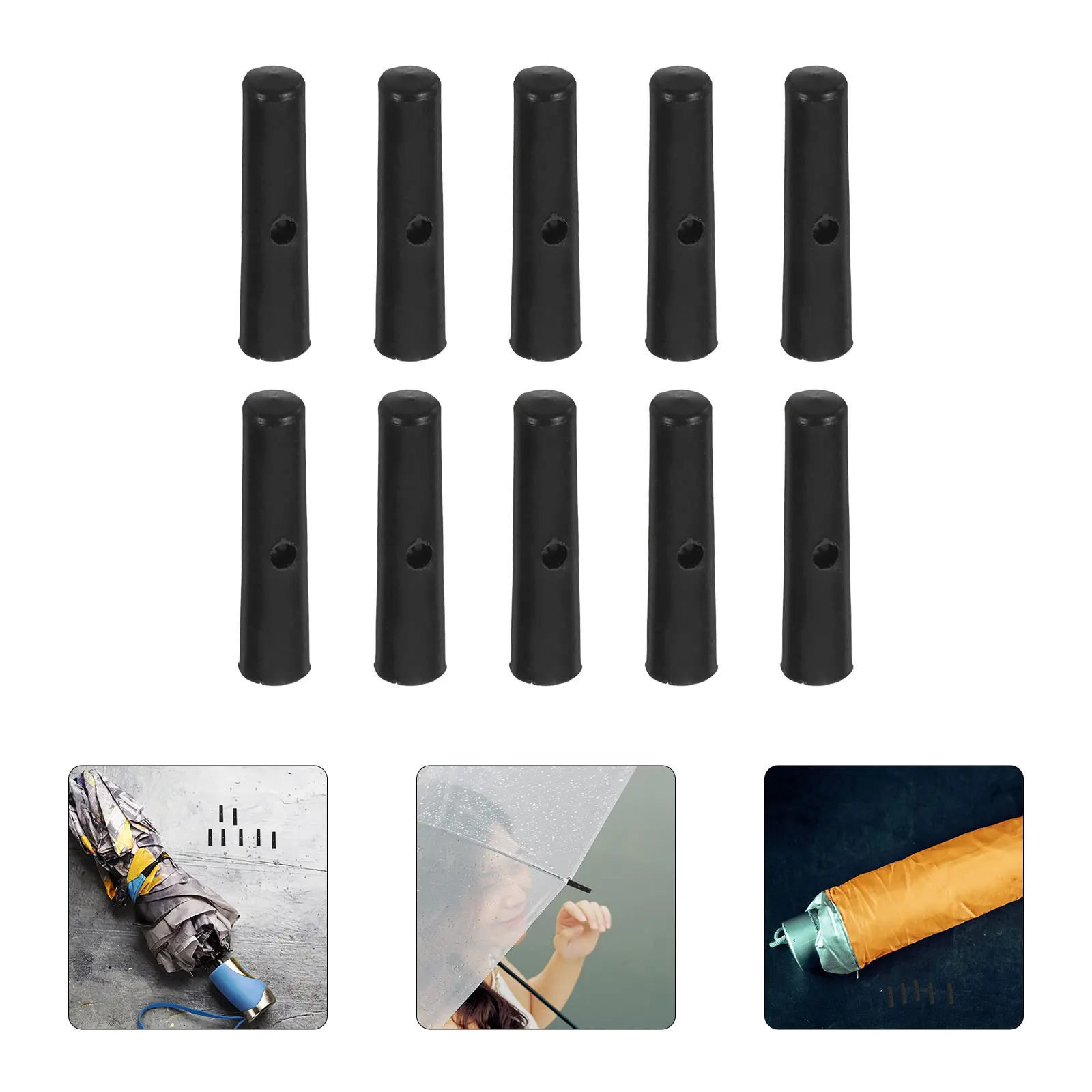 10Pcs Umbrella Tail Beads Replacement Plastic Folding Umbrella Bone Covers Durable Repair Accessory Black 3.0mm
10Pcs Umbrella Tail Beads Replacement Plastic Folding Umbrella Bone Covers Durable Repair Accessory Black 3.0mm