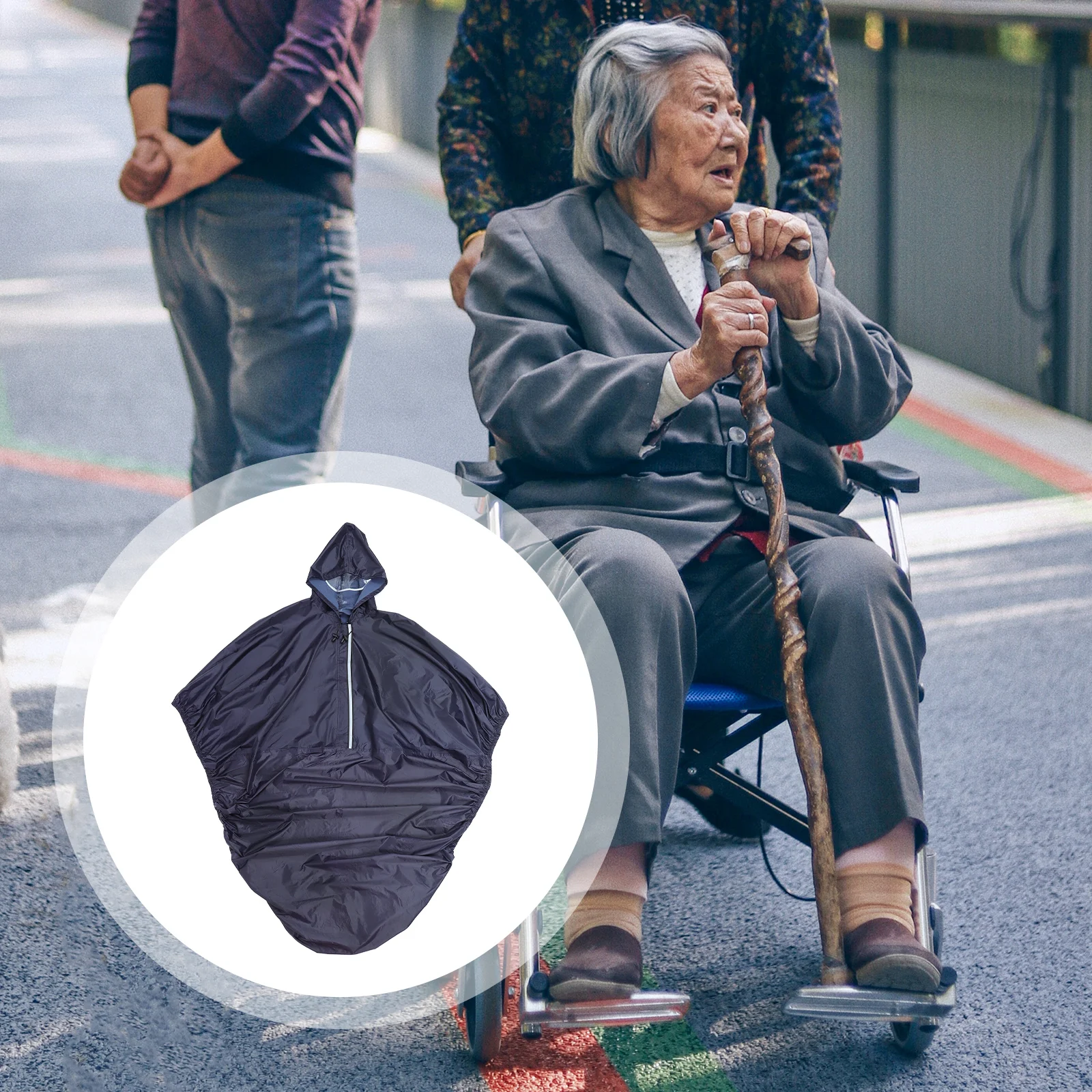 Wheelchair Raincoat Handy Poncho Lightweight Polyester Pvc Water Repellent Fabric Waterproof Adult Elder Hooded
Wheelchair Raincoat Handy Poncho Lightweight Polyester Pvc Water Repellent Fabric Waterproof Adult Elder Hooded