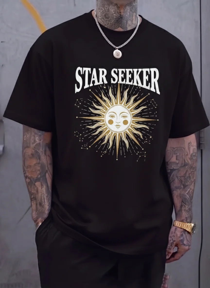 Star Seeker Sun Graphic Tee Black Vintage Celestial Sun Burst with Constellations Aesthetic Unisex Crewneck Soft Breathable
Star Seeker Sun Graphic Tee Black Vintage Celestial Sun Burst with Constellations Aesthetic Unisex Crewneck Soft Breathable