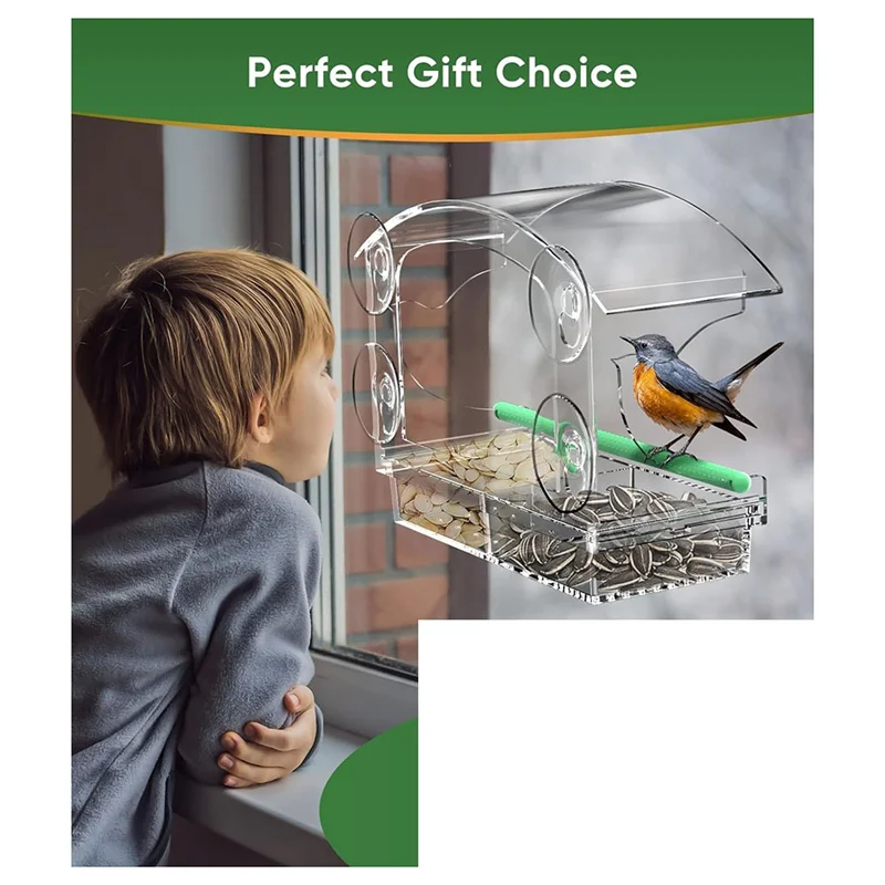Window Bird Feeder With 4 Strong Suction Cups, Clear Window Bird Feeder For Outside, Acrylic Bird House For Window Durable
Window Bird Feeder With 4 Strong Suction Cups, Clear Window Bird Feeder For Outside, Acrylic Bird House For Window Durable