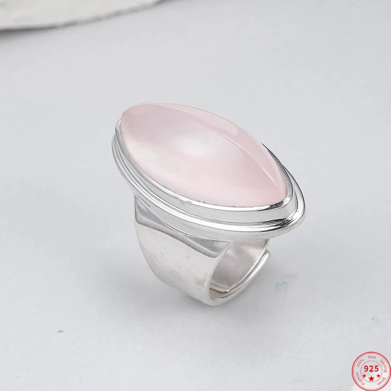 S925 Sterling Silver Charms Ring for Women Men Horse Eye Shaped Pink Crystal Bright Surface Adjustable Fashion Jewelry Wholesale
S925 Sterling Silver Charms Ring for Women Men Horse Eye Shaped Pink Crystal Bright Surface Adjustable Fashion Jewelry Wholesale