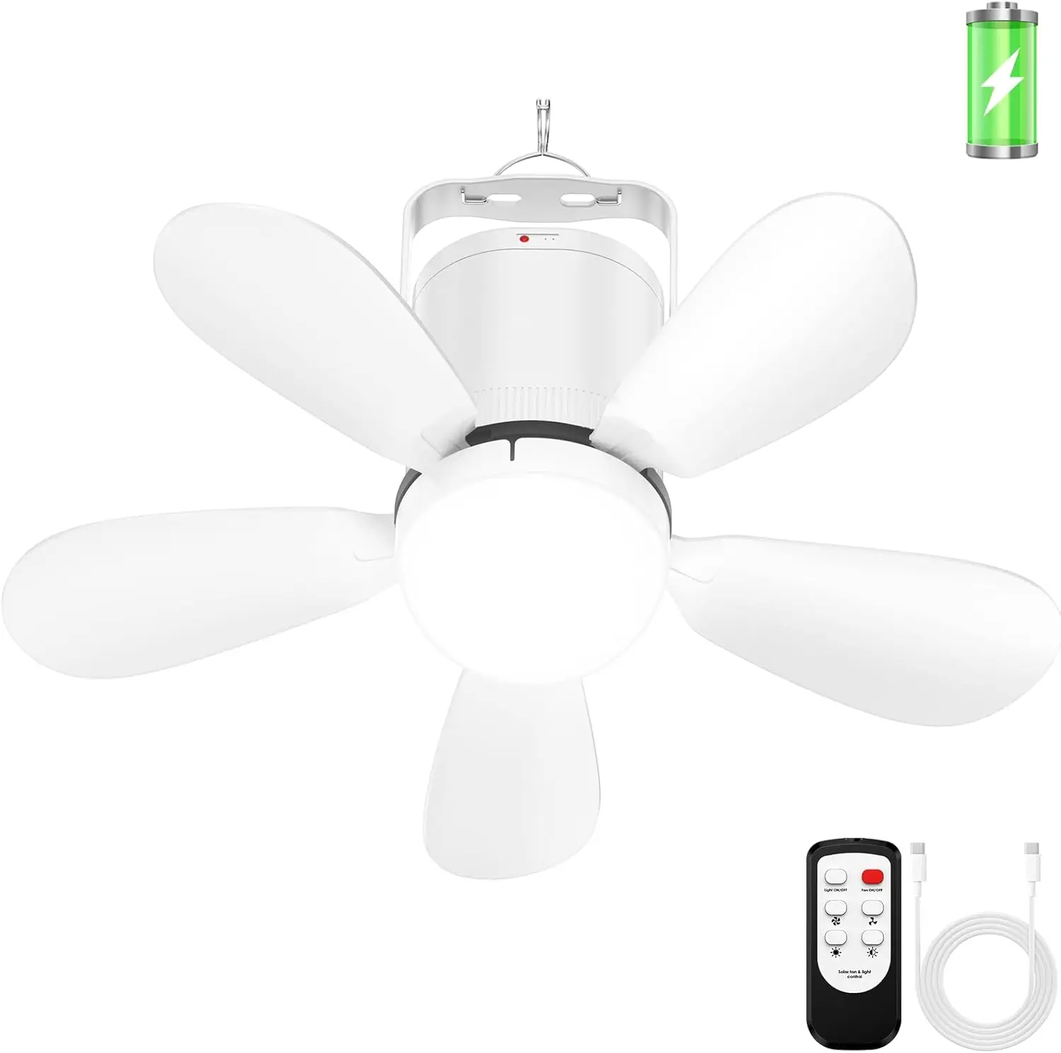 Portable Rechargeable Ceiling Fan with Remote, Wireless Outdoor Fan Light for Camping Patio Gazebo Tent
Portable Rechargeable Ceiling Fan with Remote, Wireless Outdoor Fan Light for Camping Patio Gazebo Tent
