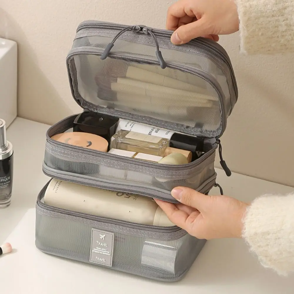 Zipper Mesh Cosmetic Bags 1/2/3 Layers Large Capacity Perspective Makeup Bag Wash Pouch Handheld Double-layer Storage Bag Travel
Zipper Mesh Cosmetic Bags 1/2/3 Layers Large Capacity Perspective Makeup Bag Wash Pouch Handheld Double-layer Storage Bag Travel