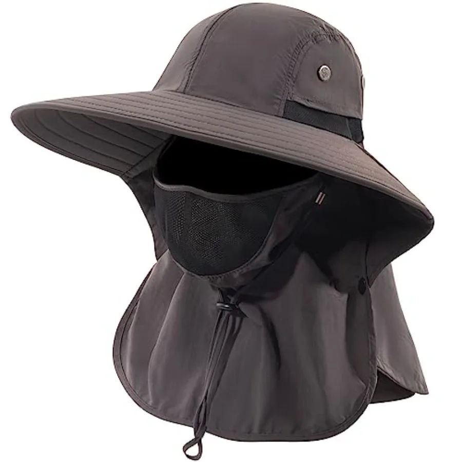 Mens Women Fishing Hat UPF 50+ Wide Brim Sun Hat with Face Cover and Neck Flap
Mens Women Fishing Hat UPF 50+ Wide Brim Sun Hat with Face Cover and Neck Flap