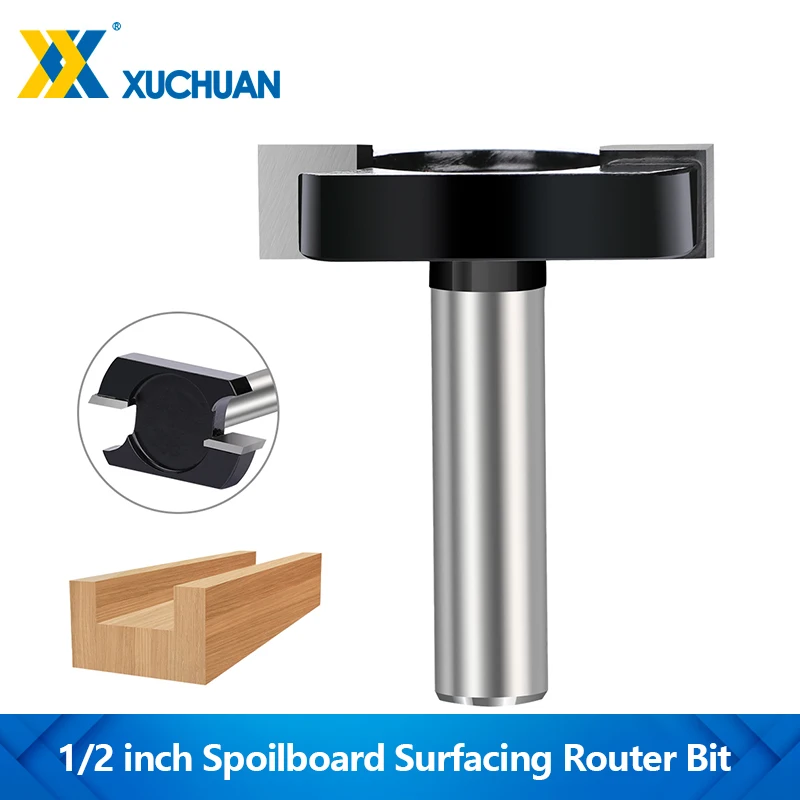 Spoilboard Surfacing Router Bit 12.7mm Shank 2 Teeth T-Slot Milling Cutter CNC Router Bit Woodworking Tools
Spoilboard Surfacing Router Bit 12.7mm Shank 2 Teeth T-Slot Milling Cutter CNC Router Bit Woodworking Tools