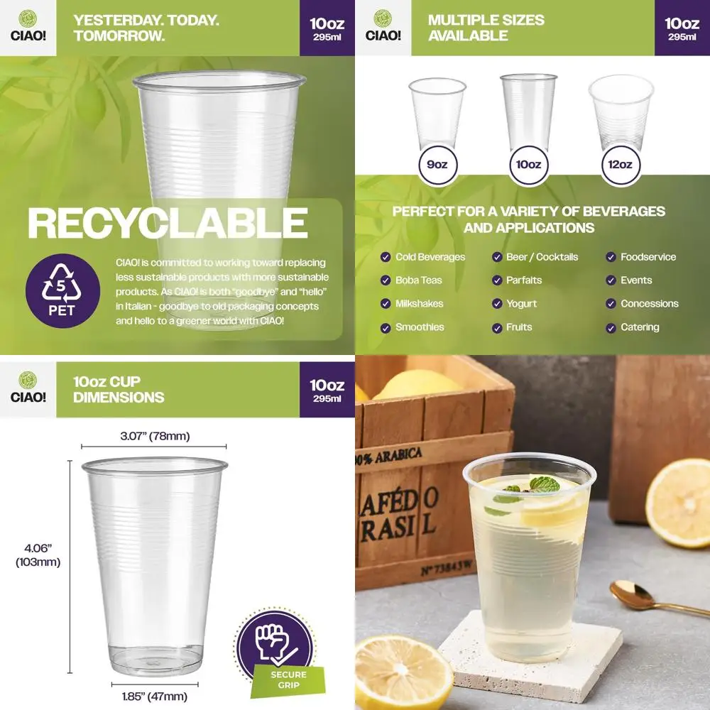 Ribbed Polypropylene Disposable Cups, 10 oz, Pack of 1000
Ribbed Polypropylene Disposable Cups, 10 oz, Pack of 1000