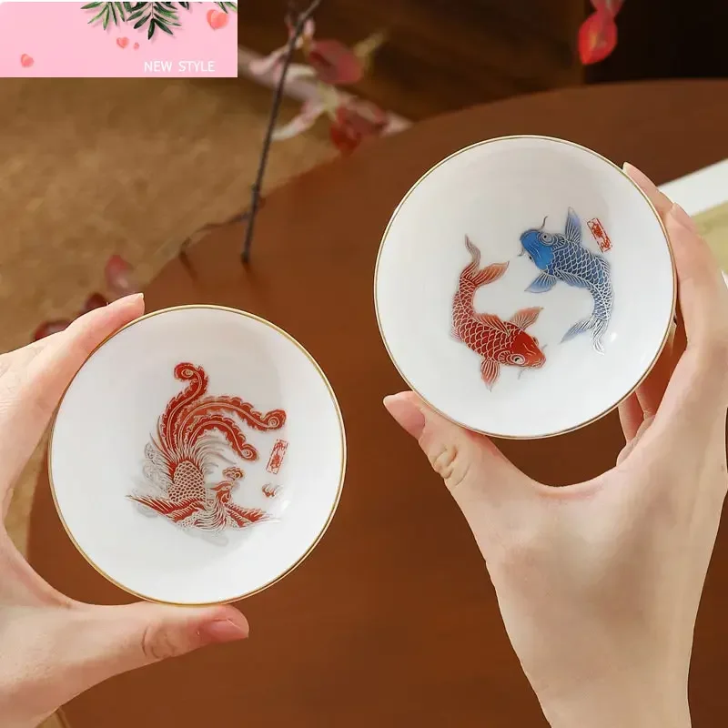 Большая чайная чашка из китайского овечьего жира, керамические посеребренные чайные чашки, утолщенная мастер-чашка, чашки с драконом и фениксом для подарков на чай 
Большая чайная чашка из китайского овечьего жира, керамические посеребренные чайные чашки, утолщенная мастер-чашка, чашки с драконом и фениксом для подарков на чай