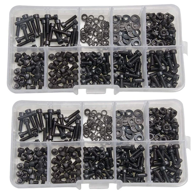 HOT-600 Pcs Nuts Bolts Set Hex Bolts Nut And Washer Assortment Screws Bolts M3 Tool Kit With Plastic Box (Black)
HOT-600 Pcs Nuts Bolts Set Hex Bolts Nut And Washer Assortment Screws Bolts M3 Tool Kit With Plastic Box (Black)
