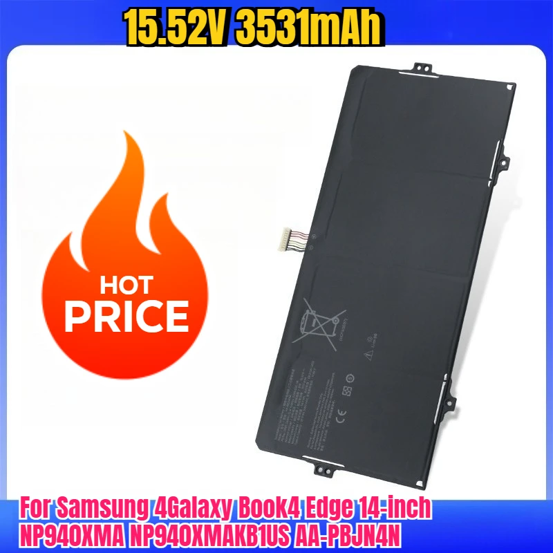 15.52V 3531mAh Laptop Battery for Samsung 4Galaxy Book4 Edge 14-inch NP940XMA NP940XMAKB1US AA-PBJN4N
15.52V 3531mAh Laptop Battery for Samsung 4Galaxy Book4 Edge 14-inch NP940XMA NP940XMAKB1US AA-PBJN4N