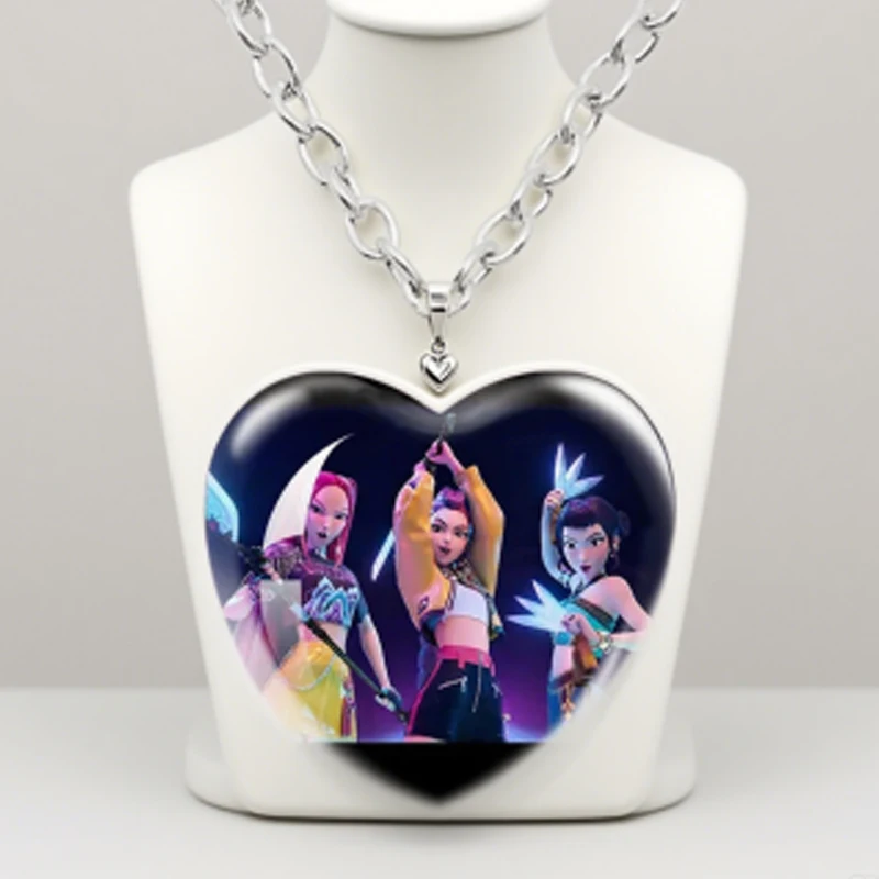 KPop Demon Hunters Personality Chain Necklace Girls toy necklace Pendants Fashion Metal Chains Women cute anime Accessories Gift
KPop Demon Hunters Personality Chain Necklace Girls toy necklace Pendants Fashion Metal Chains Women cute anime Accessories Gift