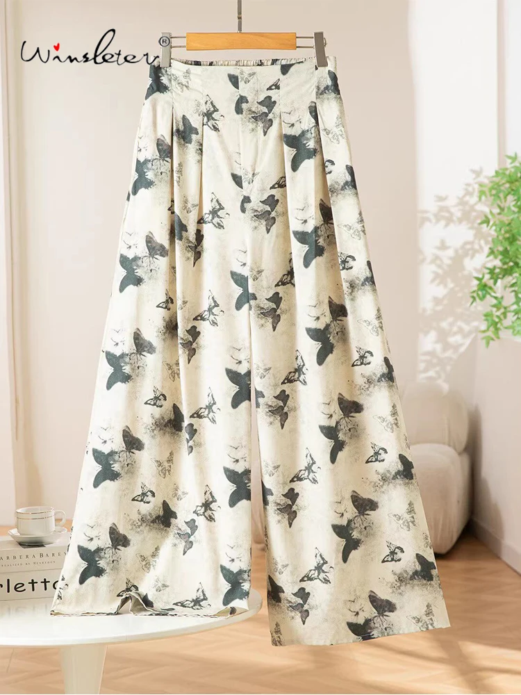 Winsleter-70%Spun Silk 30%Cotton Elegant Trousers, Butterfly Print, Women Casual Versatile Wide-leg Pants, 2026 Summer B64635CC
Winsleter-70%Spun Silk 30%Cotton Elegant Trousers, Butterfly Print, Women Casual Versatile Wide-leg Pants, 2026 Summer B64635CC