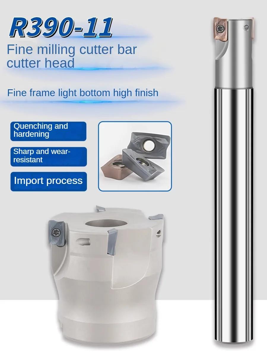 Right angle hard milling cutter rod R390 precision frame smooth bottom step R390-11T308 precision machining tool rod 17R0.8
Right angle hard milling cutter rod R390 precision frame smooth bottom step R390-11T308 precision machining tool rod 17R0.8