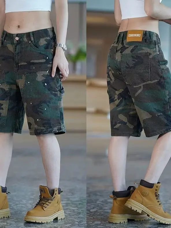 Camouflage Denim Shorts Men's American Retro Summer Loose Straight Workwear Multi-Pocket Trendy Casual Five-Quarter Pants
Camouflage Denim Shorts Men's American Retro Summer Loose Straight Workwear Multi-Pocket Trendy Casual Five-Quarter Pants