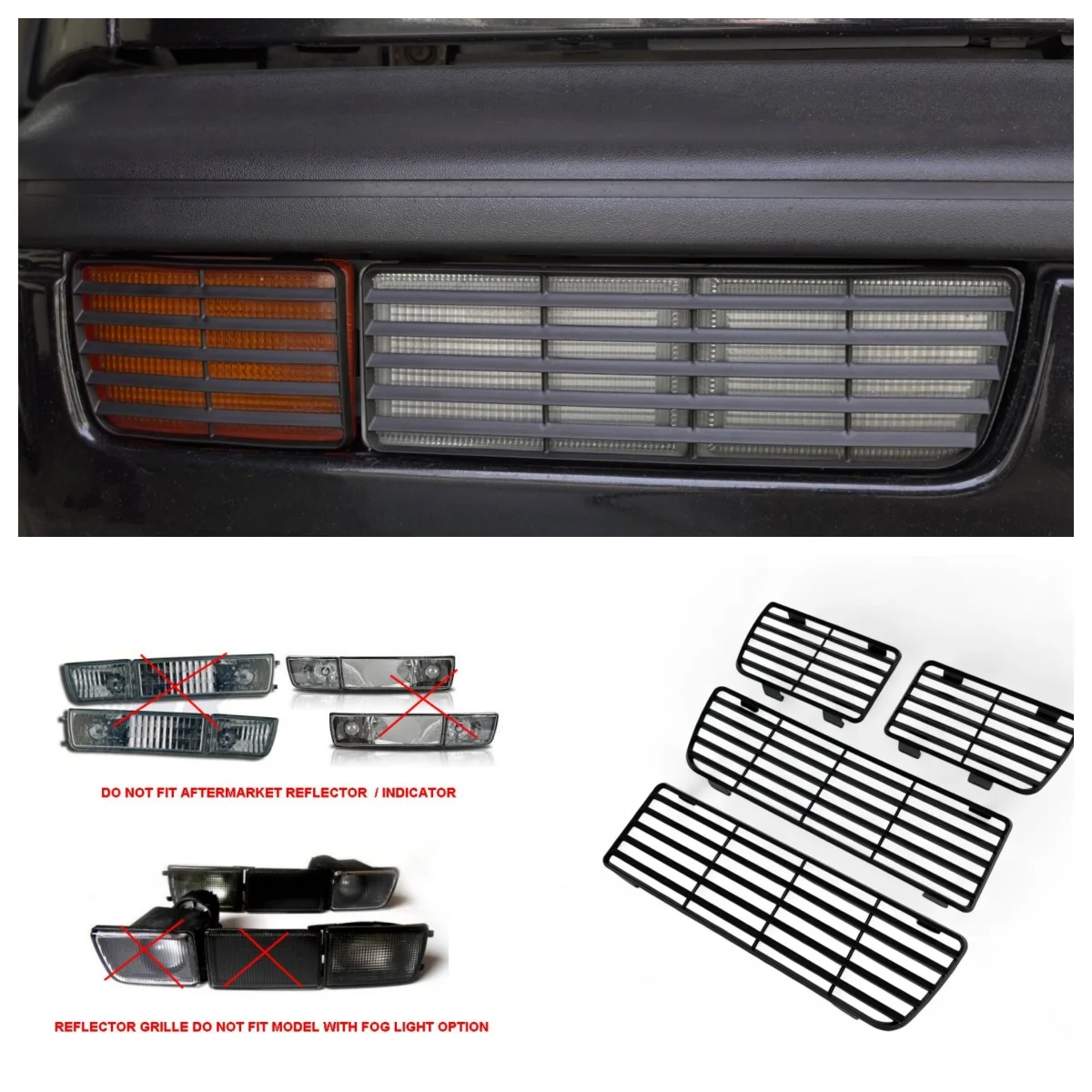 4 PCS Direct Clip On Style Front Reflector Indicator Signal Light Grille Cover For VW Golf Vento Jetta MK3 GTI VR6 - Black color
4 PCS Direct Clip On Style Front Reflector Indicator Signal Light Grille Cover For VW Golf Vento Jetta MK3 GTI VR6 - Black color