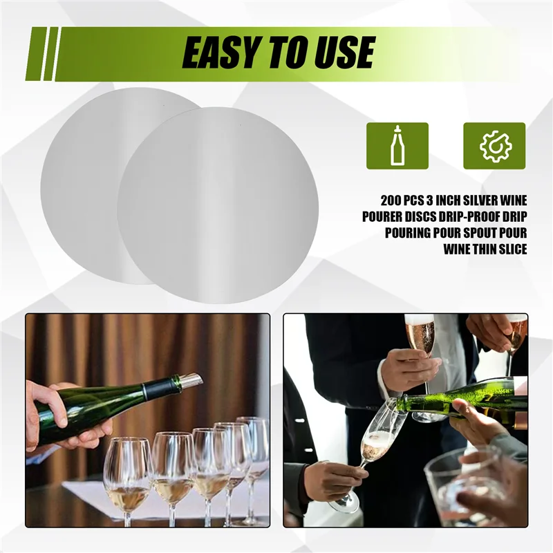 ZZ-200 Pcs 3 Inch Silver Wine Pourer Discs Drip-Proof Drip Pouring Pour Spout Pour Wine Thin Slice
ZZ-200 Pcs 3 Inch Silver Wine Pourer Discs Drip-Proof Drip Pouring Pour Spout Pour Wine Thin Slice