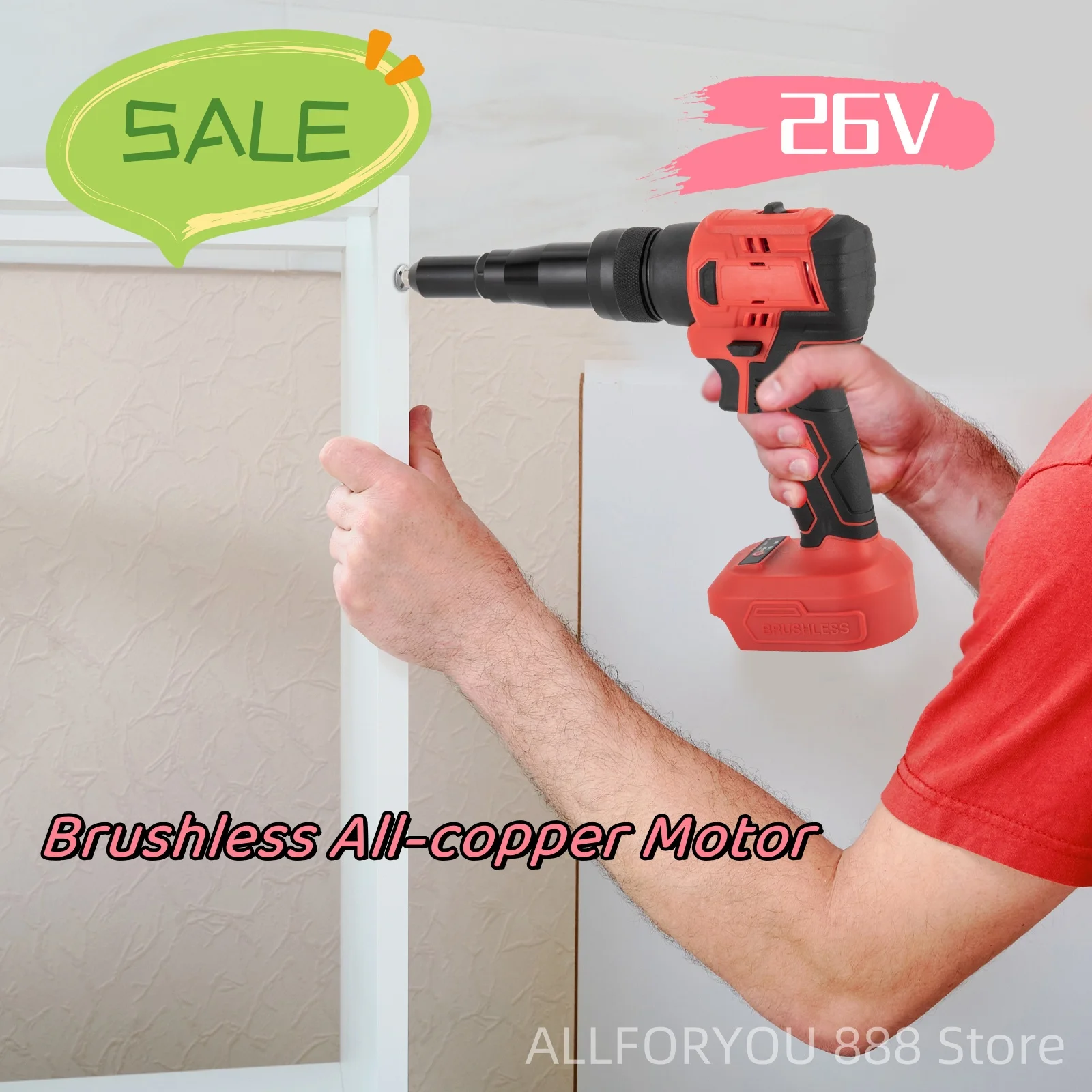 26V Handheld Electric Cordless Rivet Gun Heavy Duty for Automotive, Hardware, Fastening, General Repair, etc.
26V Handheld Electric Cordless Rivet Gun Heavy Duty for Automotive, Hardware, Fastening, General Repair, etc.