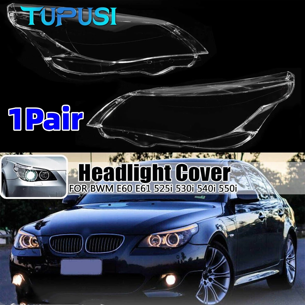 Left+Right Side Front Headlamp Lens Cover Car Headlight Shell For BMW 5-Series M5 E60 E61 525i 530i 545i 550i 2003-2010
Left+Right Side Front Headlamp Lens Cover Car Headlight Shell For BMW 5-Series M5 E60 E61 525i 530i 545i 550i 2003-2010