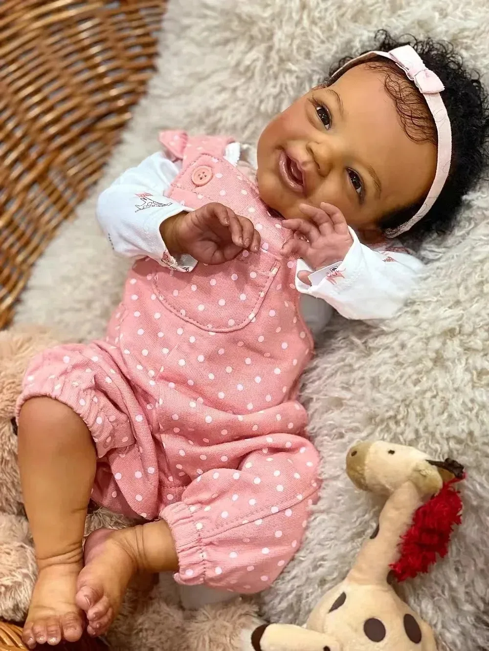19inch Charlie Dark Skin Soft Cloth Body Cuddly Lifelike Reborn Baby Doll Multiple Layers Painting 3D Skin with Hand Root Hair
19inch Charlie Dark Skin Soft Cloth Body Cuddly Lifelike Reborn Baby Doll Multiple Layers Painting 3D Skin with Hand Root Hair