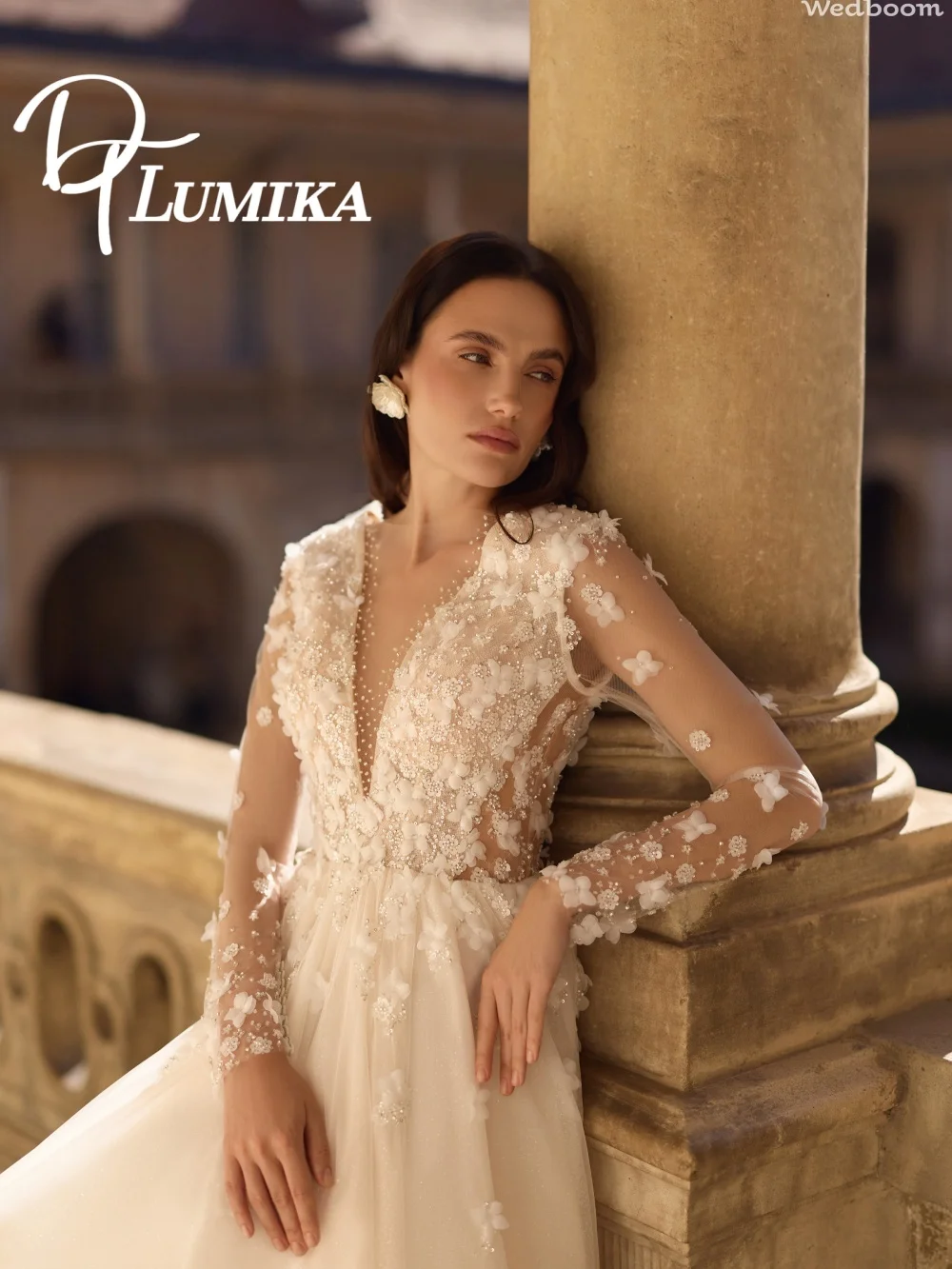 Sexy Long Sleeve V Neck Wedding Dress 2026 Elegant Applique Bridal Dress Formal Lace A Line Bridal Gown For Wedding Party
Sexy Long Sleeve V Neck Wedding Dress 2026 Elegant Applique Bridal Dress Formal Lace A Line Bridal Gown For Wedding Party