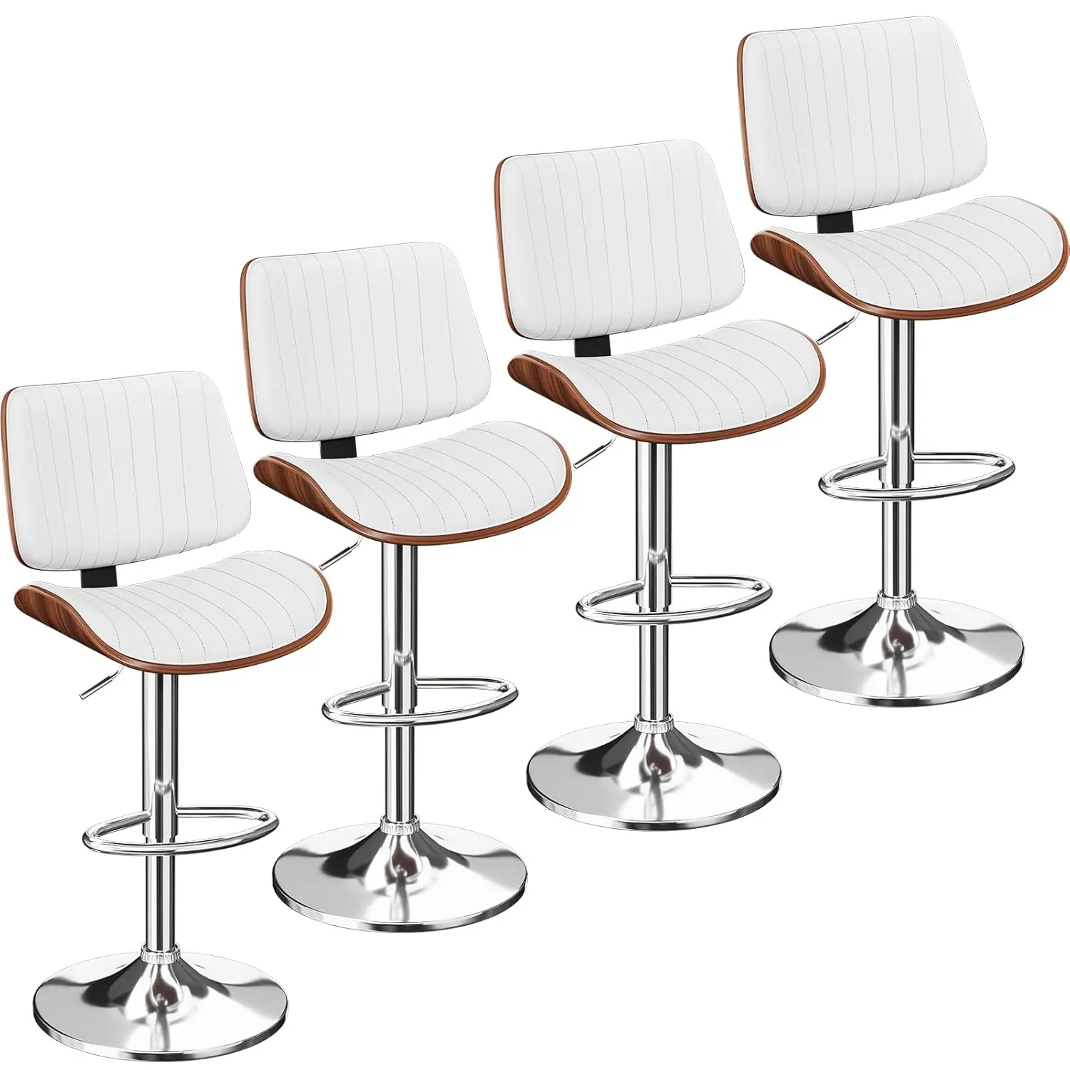 Bar Stools Set of 4, Modern Bar Stools with Bentwood Back and Leather Seat, Barstools for Kitchen Counter,Customized
Bar Stools Set of 4, Modern Bar Stools with Bentwood Back and Leather Seat, Barstools for Kitchen Counter,Customized