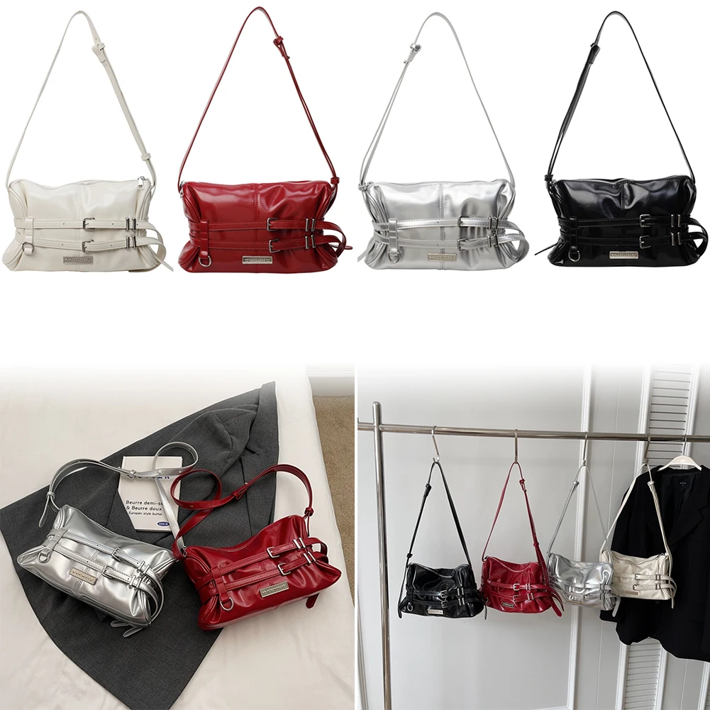 Women Shoulder Bag Double Belted Strap PU Leather Crossbody Bag Solid Color Zipper Clutch Purse Travel Commuter Bag
Women Shoulder Bag Double Belted Strap PU Leather Crossbody Bag Solid Color Zipper Clutch Purse Travel Commuter Bag