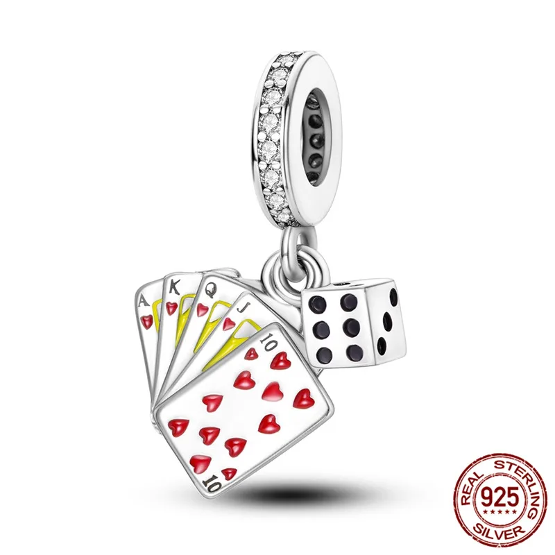925 Sterling Silver Beaded Card Dice Pendant - Perfect for Pairing with Original Bracelets - DIY Women's Jewelry Gift
925 Sterling Silver Beaded Card Dice Pendant - Perfect for Pairing with Original Bracelets - DIY Women's Jewelry Gift