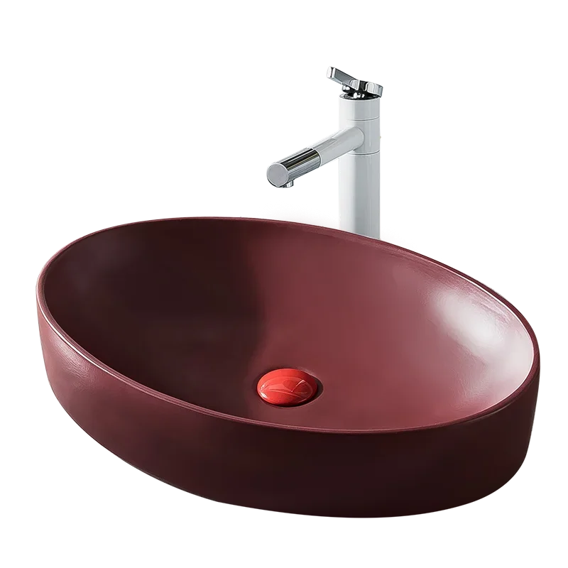 #Burgundy face wash basin outdoor pool courtyard balcony hand wash single basin household bathroom counter basin Nordic
#Burgundy face wash basin outdoor pool courtyard balcony hand wash single basin household bathroom counter basin Nordic